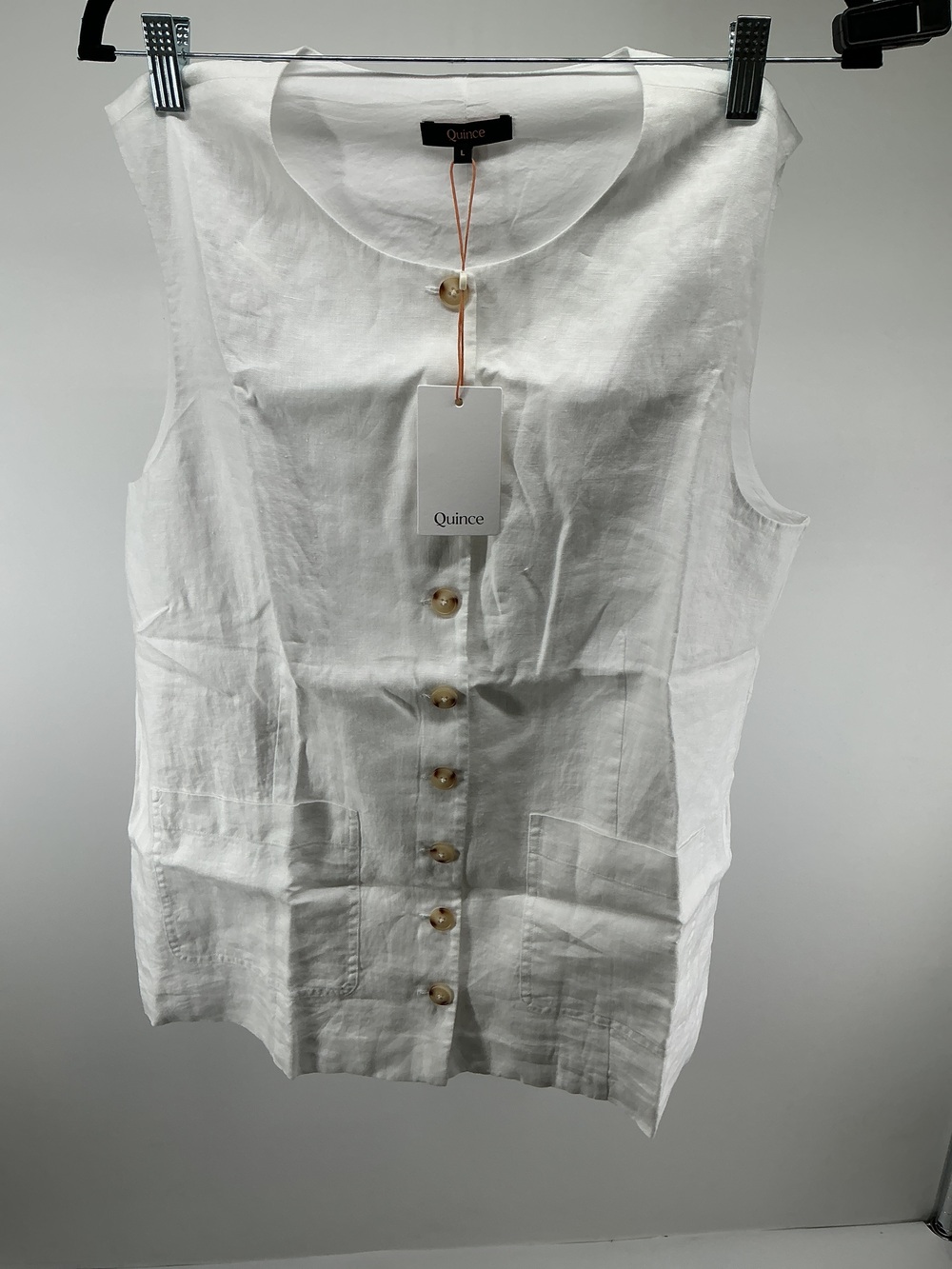 100% European Linen Longline Vest